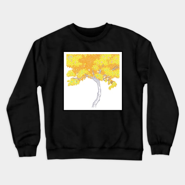 Yellow Tree Circle Design Crewneck Sweatshirt by pbdotman